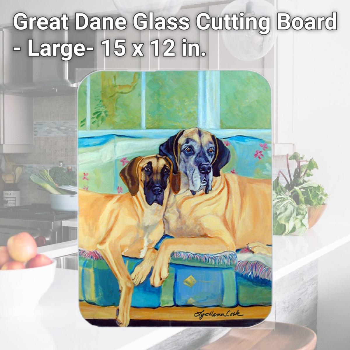 Picture of Carolines Treasures 7280LCB Great Dane Glass Cutting Board - Large- 15 x 12 in.