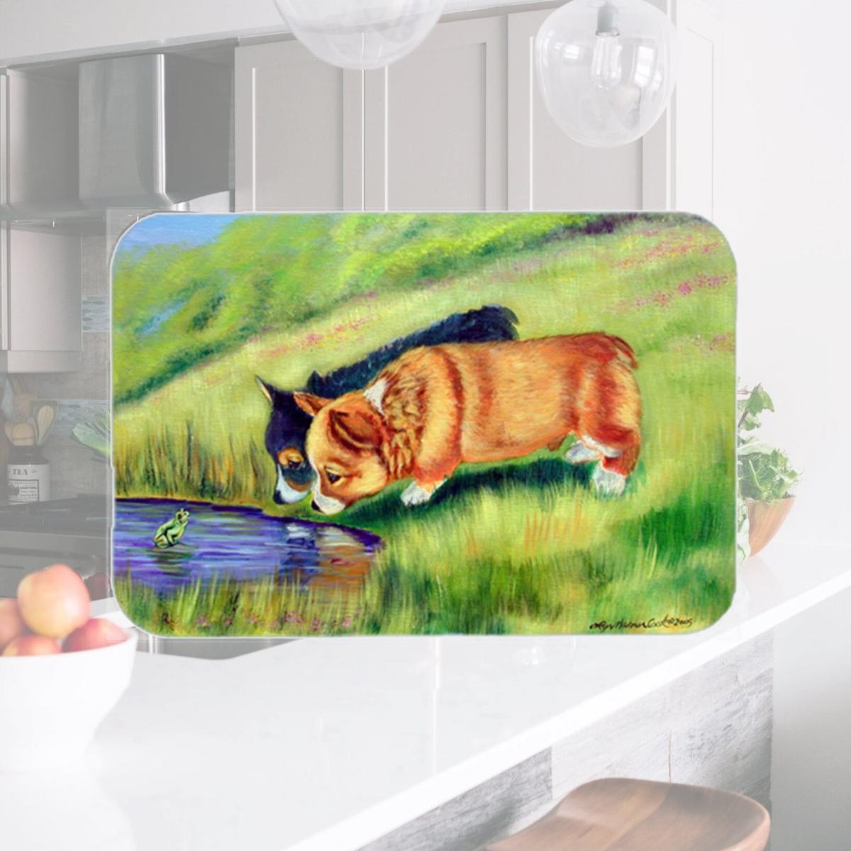 Picture of Carolines Treasures 7292LCB Corgi Glass Cutting Board - Large- 15 x 12 in.
