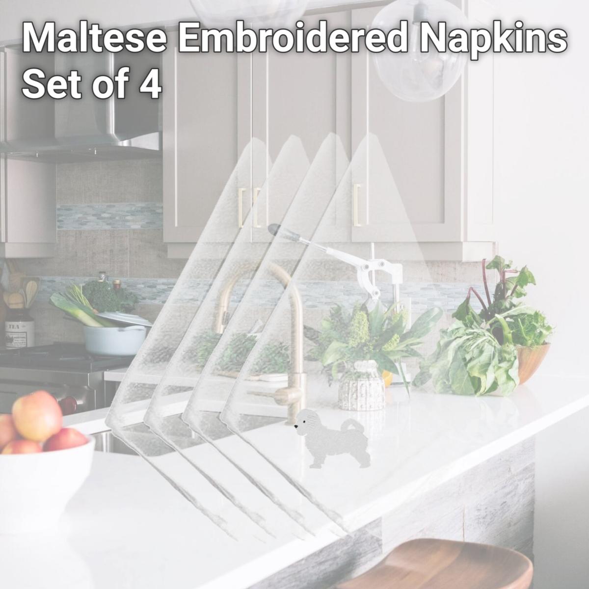 Picture of Carolines Treasures BB3436NPKE Maltese Embroidered Napkins, Set of 4