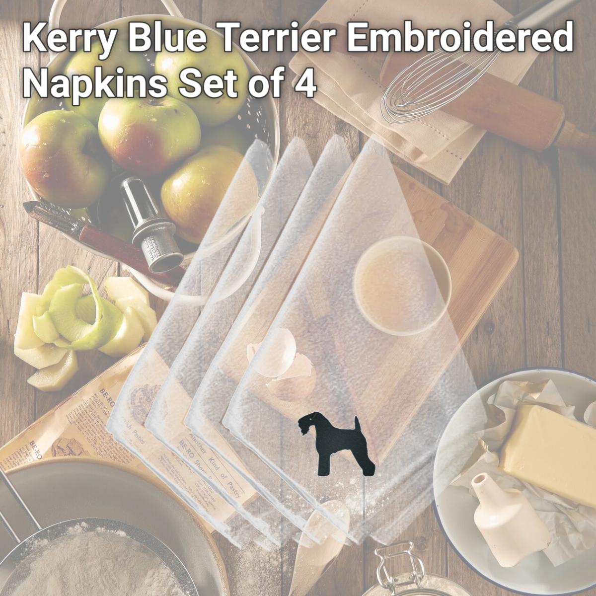 Picture of Carolines Treasures BB3392NPKE Kerry Blue Terrier Embroidered Napkins, Set of 4