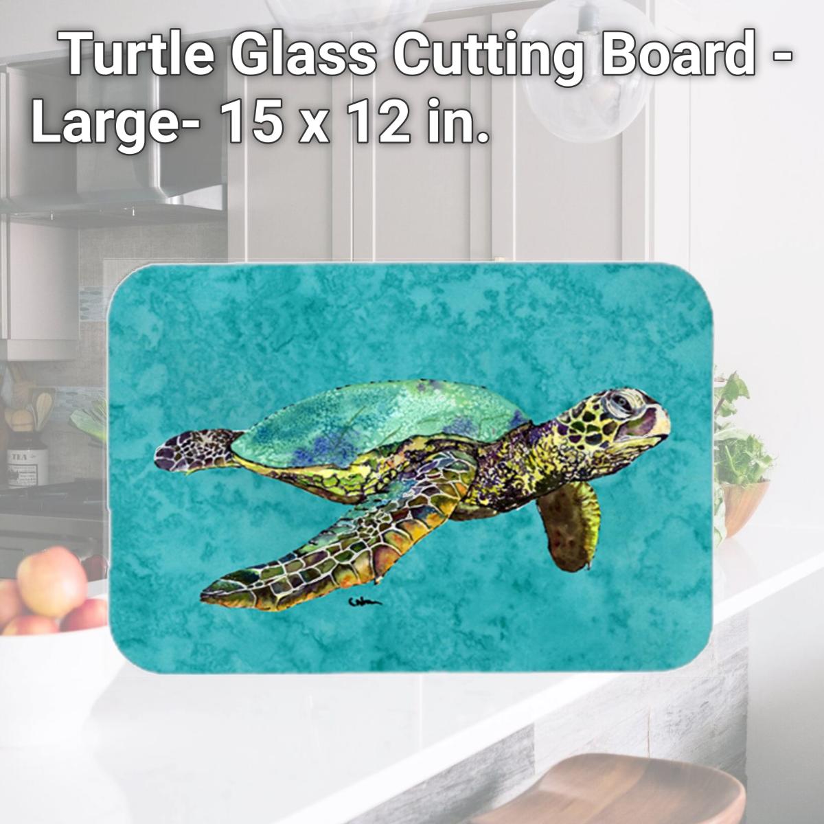 Picture of Carolines Treasures 8659LCB Turtle Glass Cutting Board - Large- 15 x 12 in.