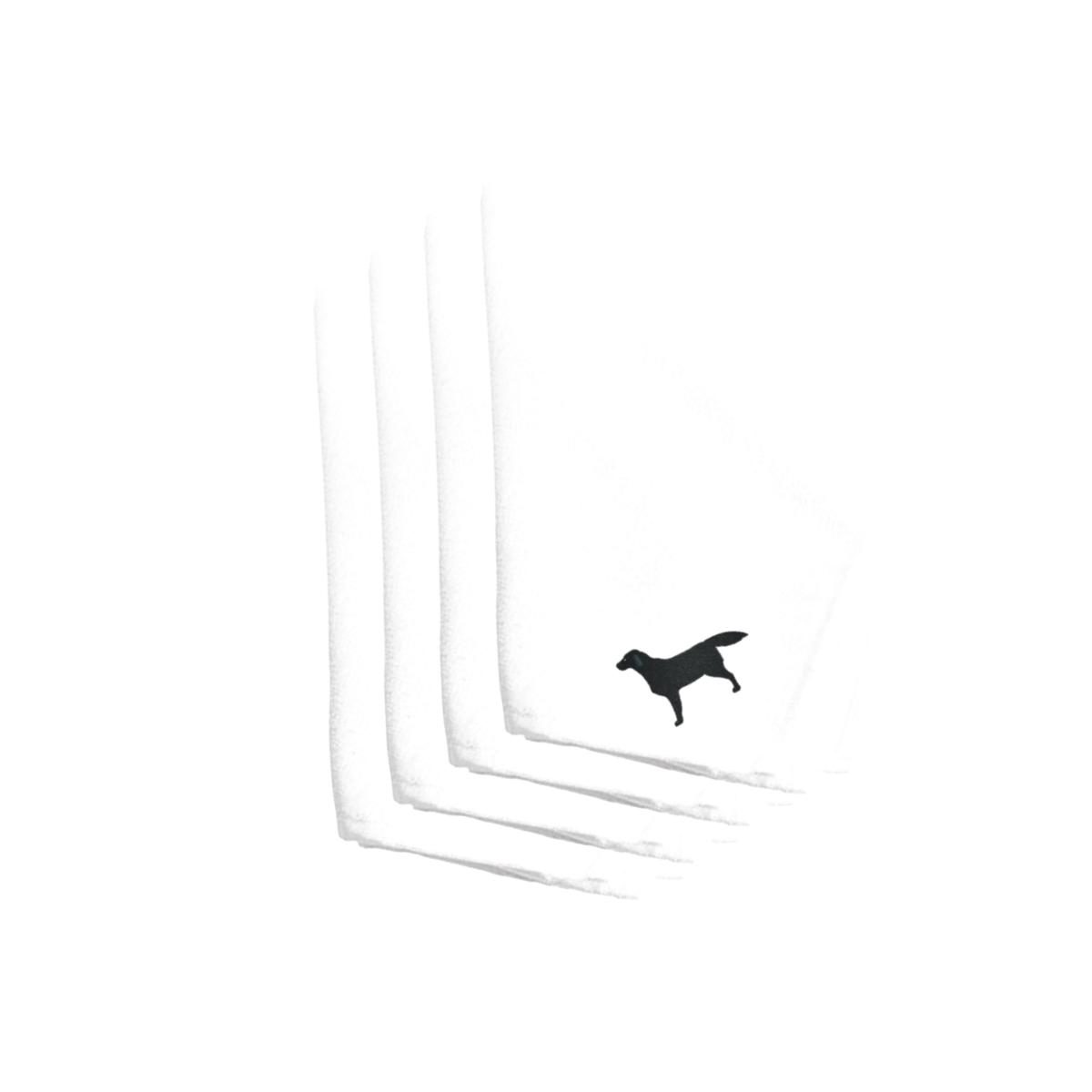 Picture of Carolines Treasures BB3408NPKE Black Labrador Retriever Embroidered Napkins, Set of 4