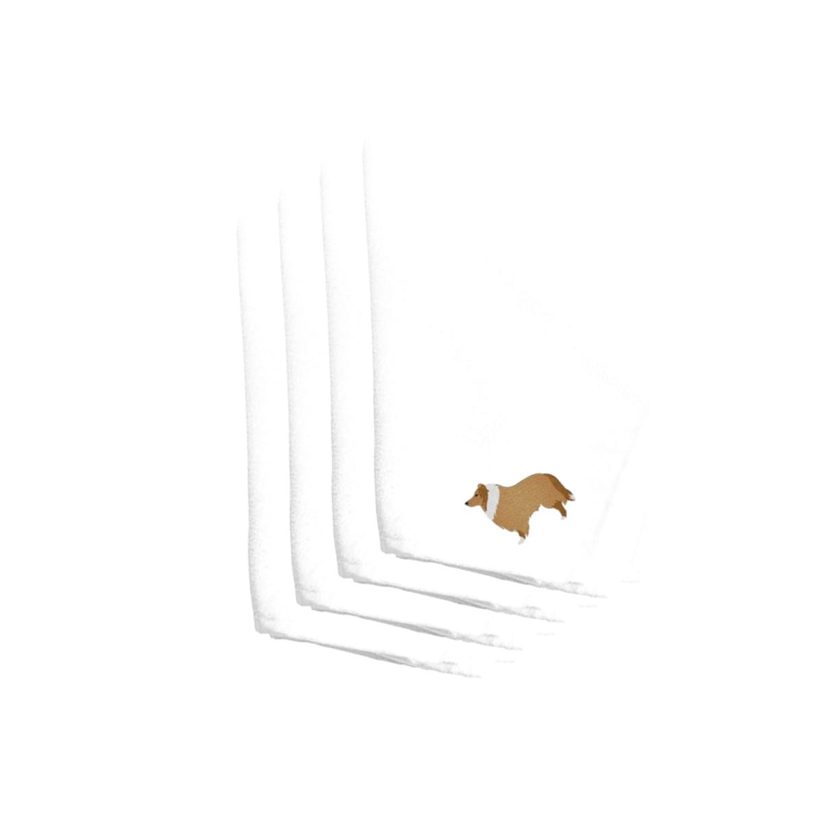 Picture of Carolines Treasures BB3416NPKE Collie Embroidered Napkins, Set of 4