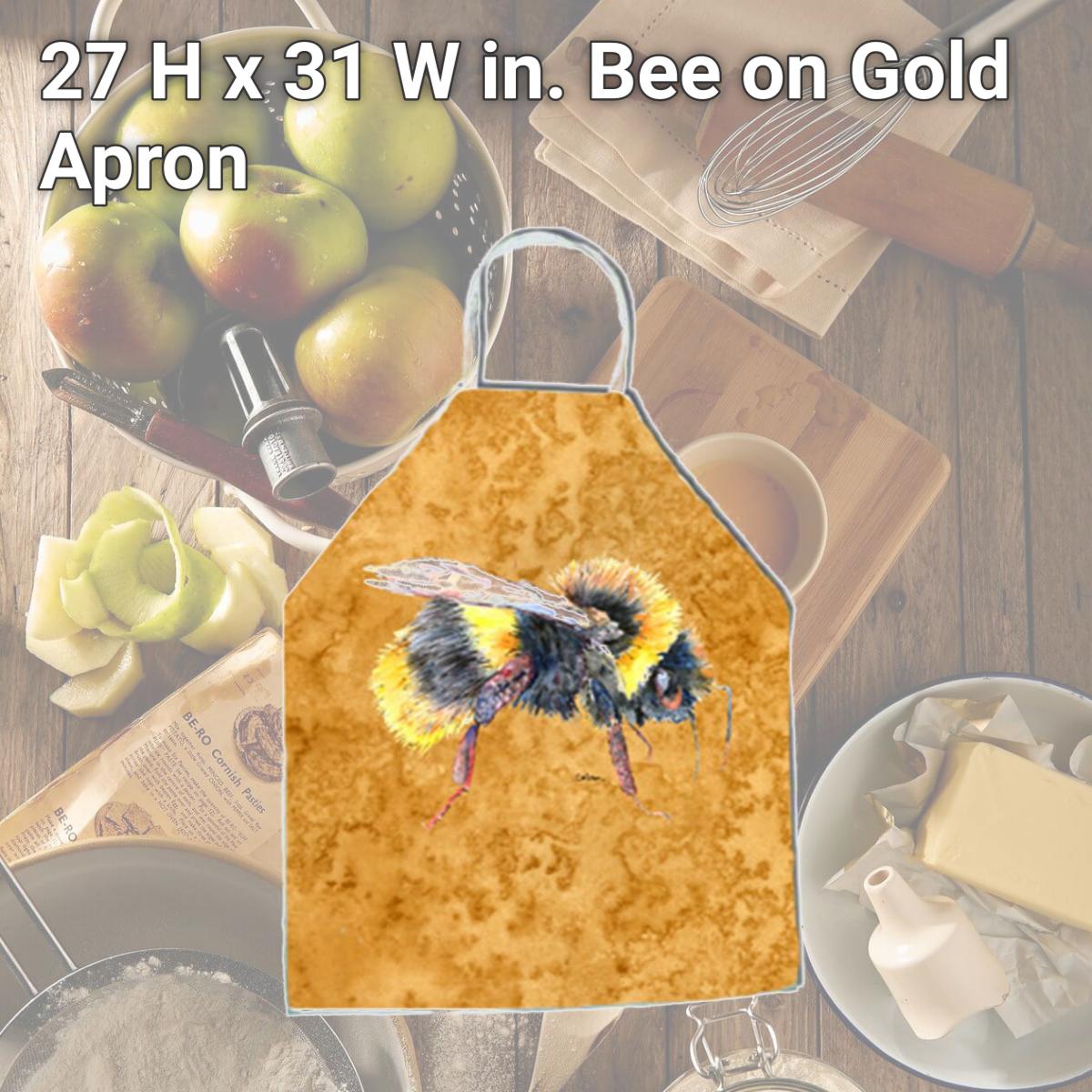 Picture of Carolines Treasures 8850APRON 27 H x 31 W in. Bee on Gold Apron