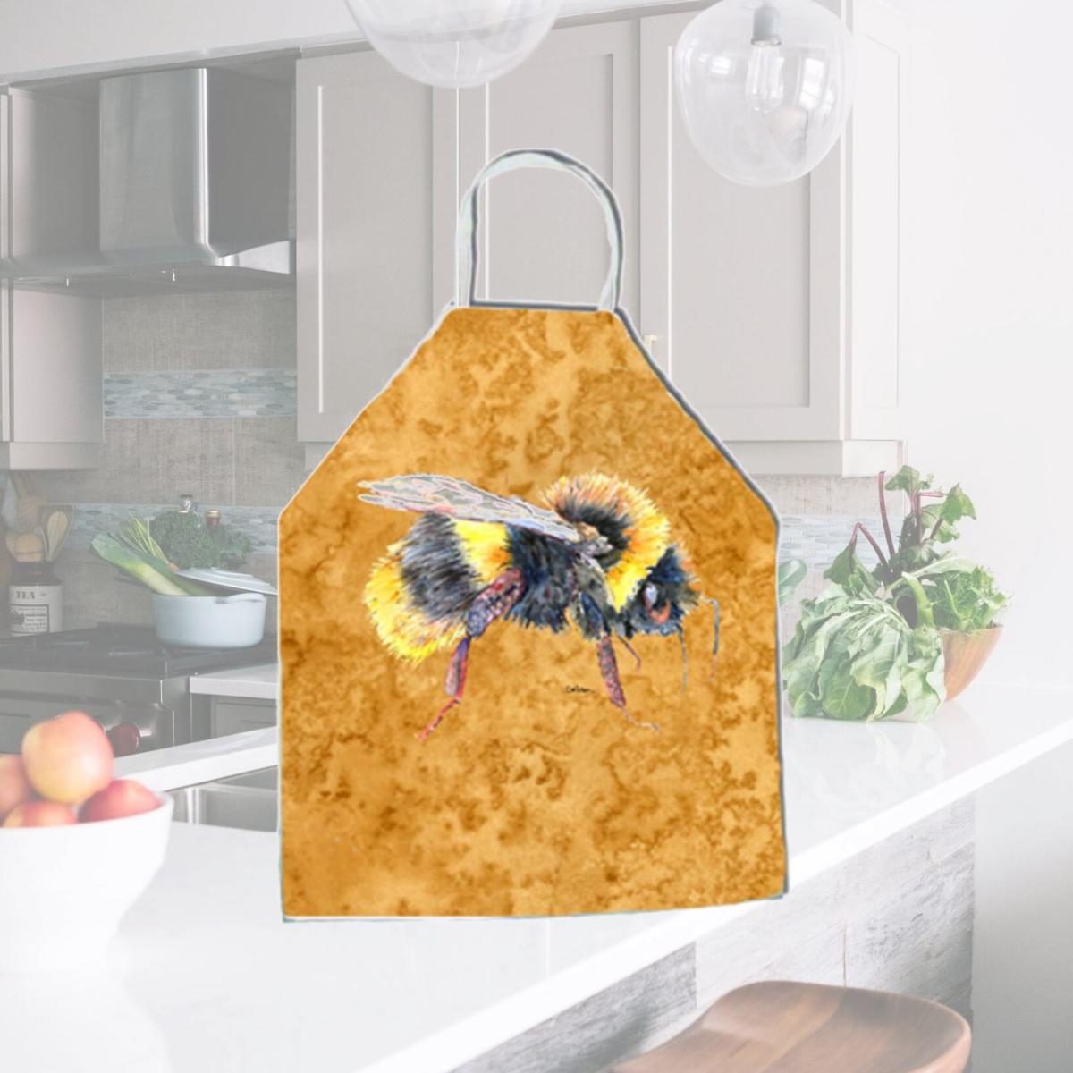 Picture of Carolines Treasures 8850APRON 27 H x 31 W in. Bee on Gold Apron