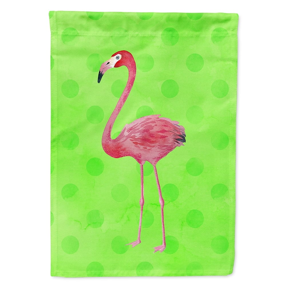 Flamingo Green Polkadot Flag Canvas - House Size