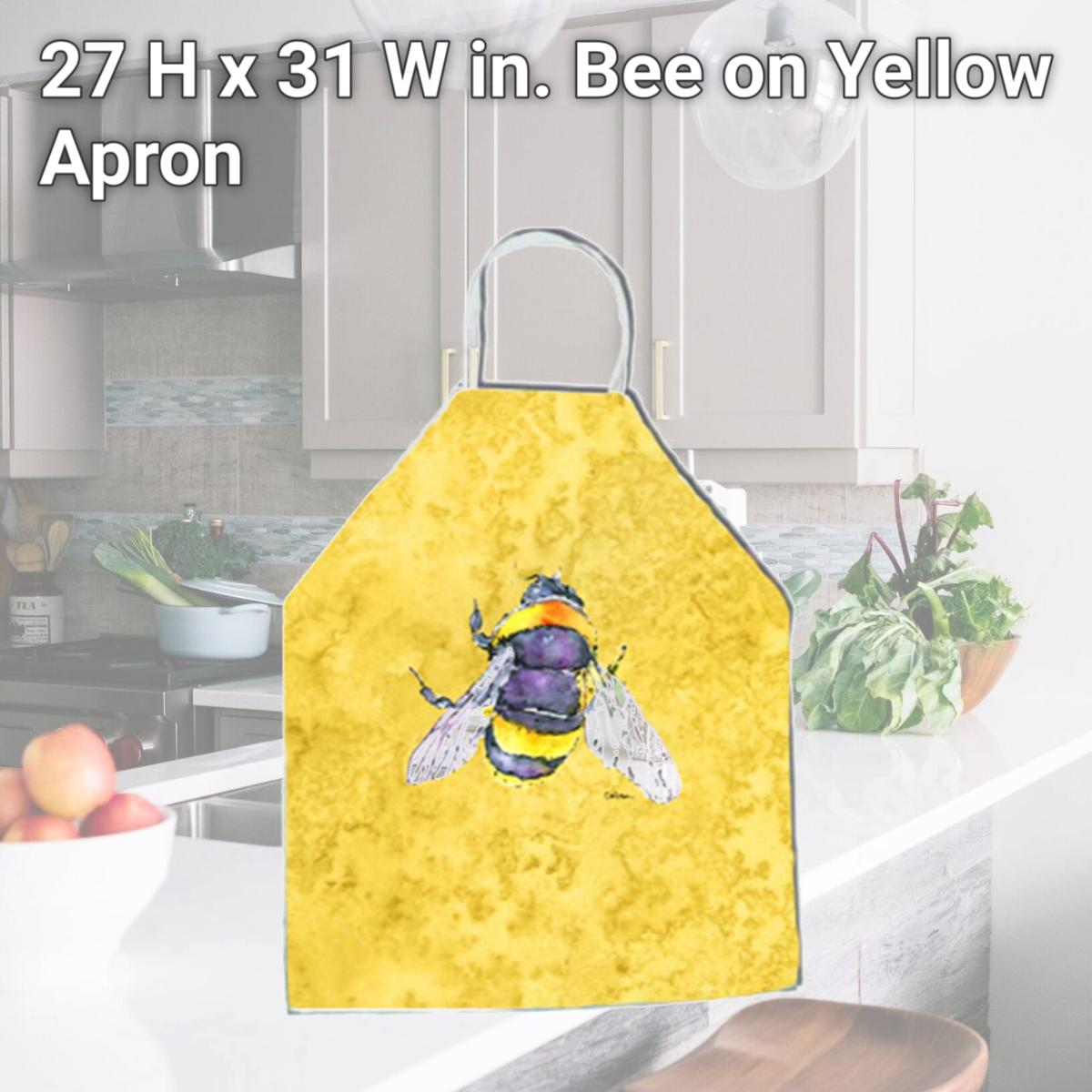 Picture of Carolines Treasures 8852APRON 27 H x 31 W in. Bee on Yellow Apron