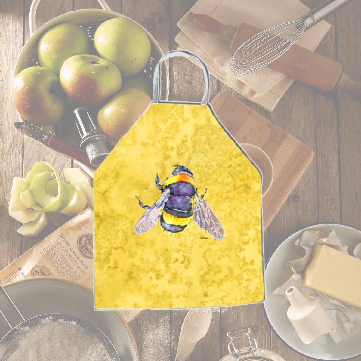 Picture of Carolines Treasures 8852APRON 27 H x 31 W in. Bee on Yellow Apron