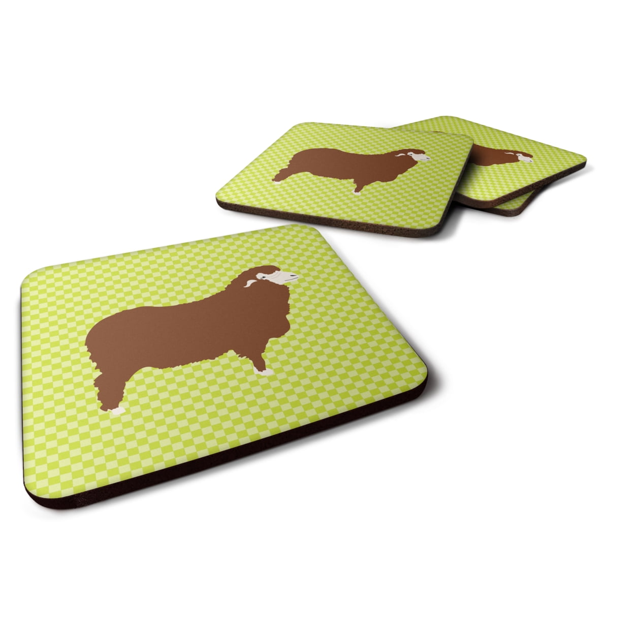BB7807FC Merino Sheep Green Foam Coaster, Set of 4