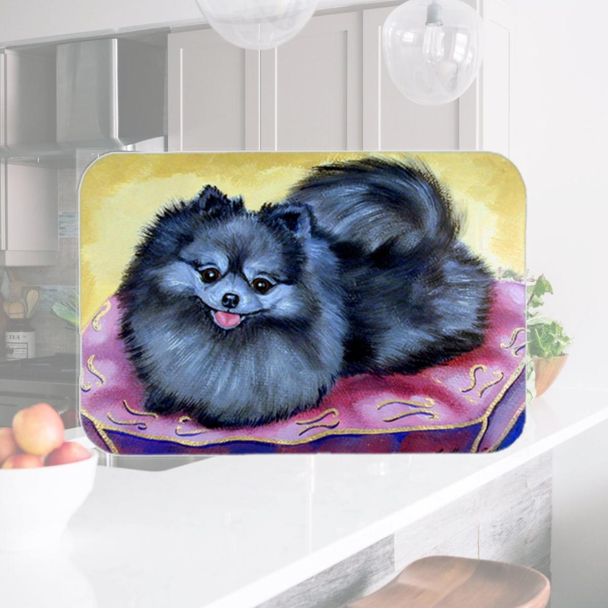Picture of Carolines Treasures 7503LCB Pomeranian Glass Cutting Board - Large- 15 x 12 in.