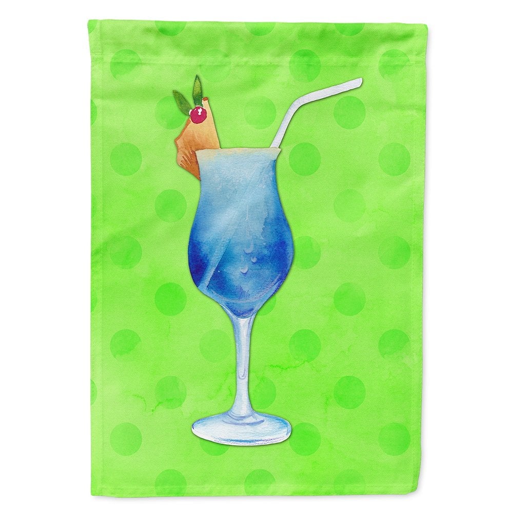BB8230CHF Summer Cocktail Green Polkadot Flag Canvas, House Size