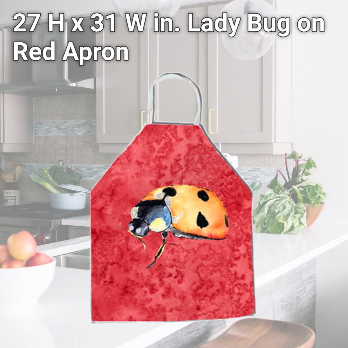 Picture of Carolines Treasures 8869APRON 27 H x 31 W in. Lady Bug on Red Apron