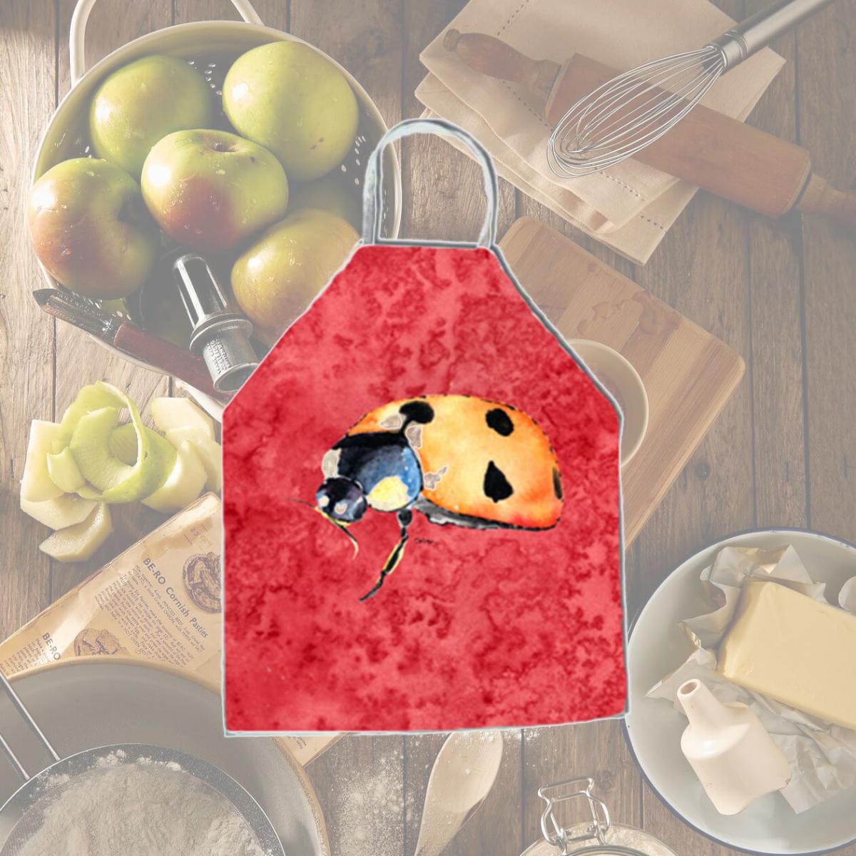 Picture of Carolines Treasures 8869APRON 27 H x 31 W in. Lady Bug on Red Apron