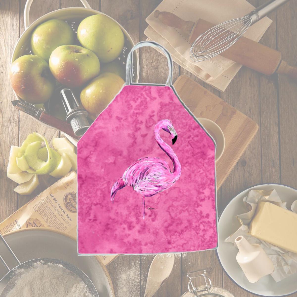 Picture of Carolines Treasures 8875APRON 27 H x 31 W in. Flamingo on Pink Apron