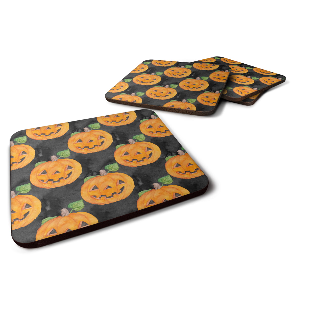 Watecolor Halloween Jack-O-Lantern Foam Coaster