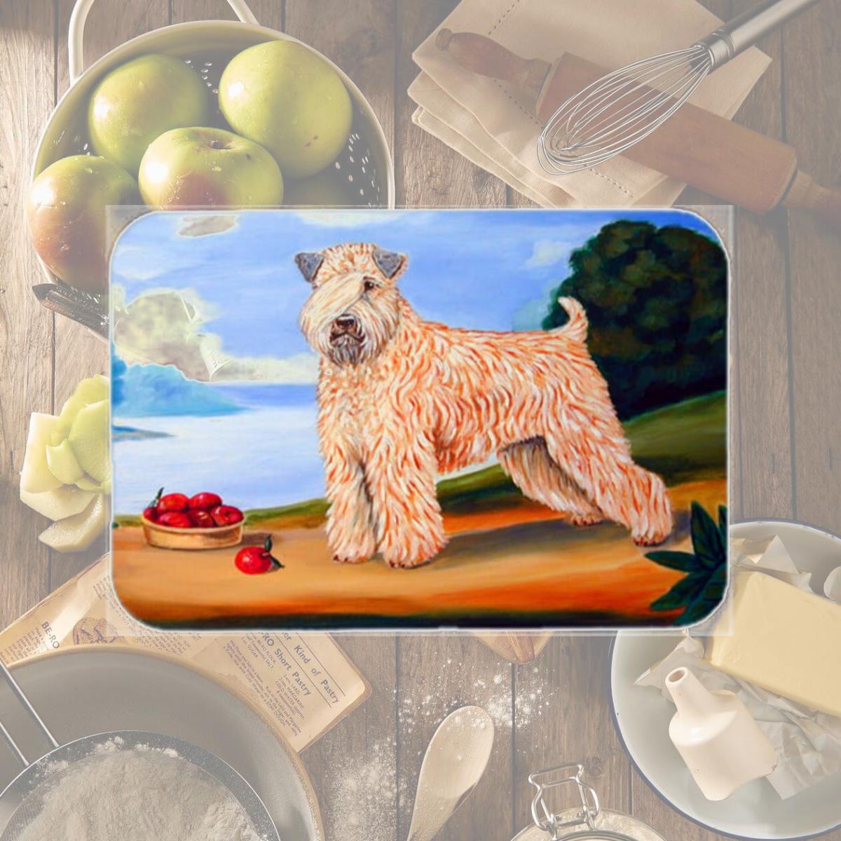Picture of Carolines Treasures 7509LCB Wheaten Terrier Soft Coated Glass Cutting Board - Large