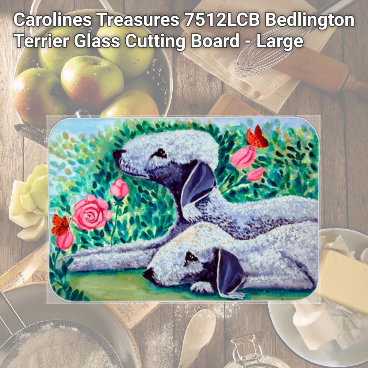 Picture of Carolines Treasures 7512LCB Bedlington Terrier Glass Cutting Board - Large