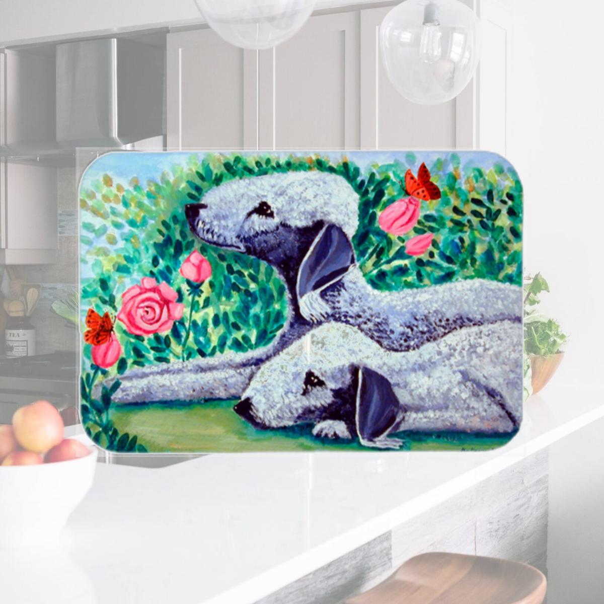 Picture of Carolines Treasures 7512LCB Bedlington Terrier Glass Cutting Board - Large