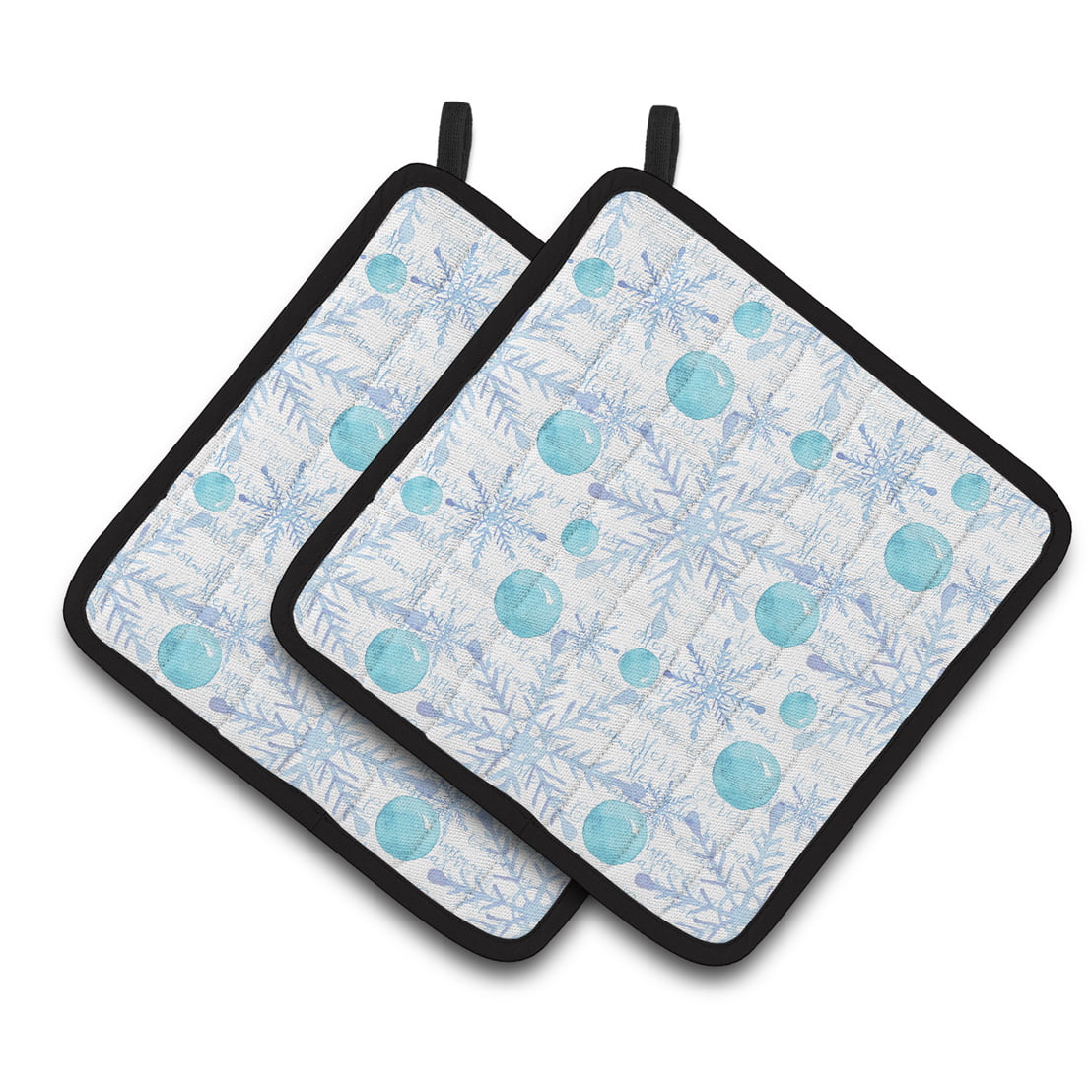 Bb7487pthd Winter Snowflakes On White Pair Of Pot Holders