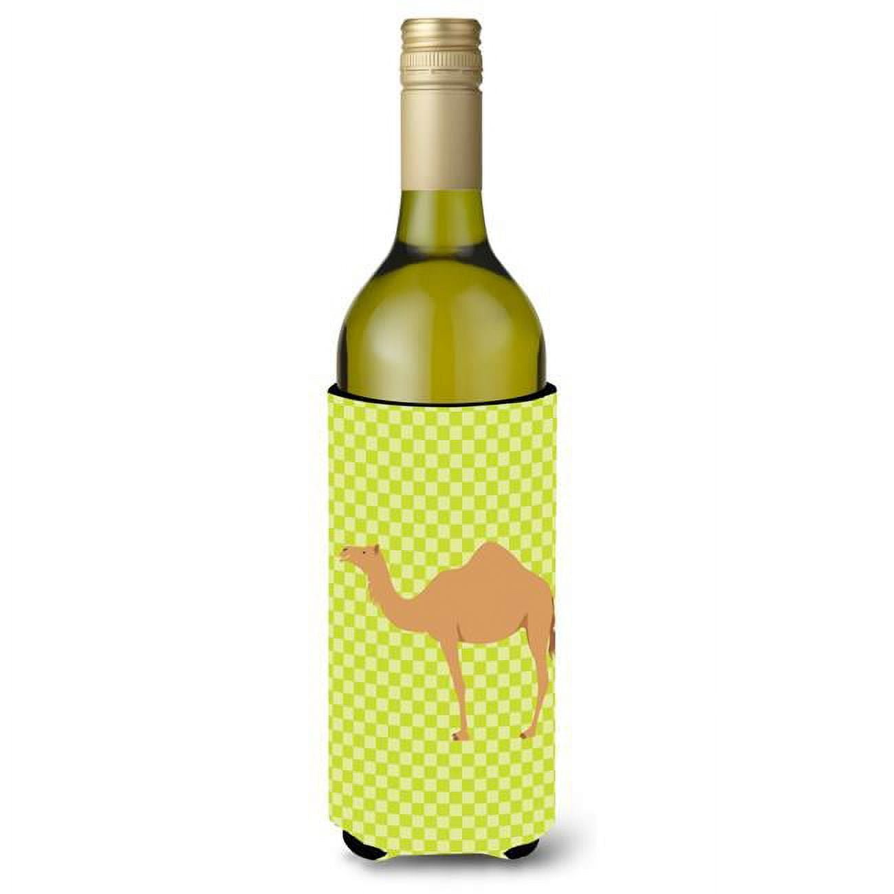 Bb7643literk Arabian Camel Dromedary Green Wine Bottle Beverge Insulator Hugger