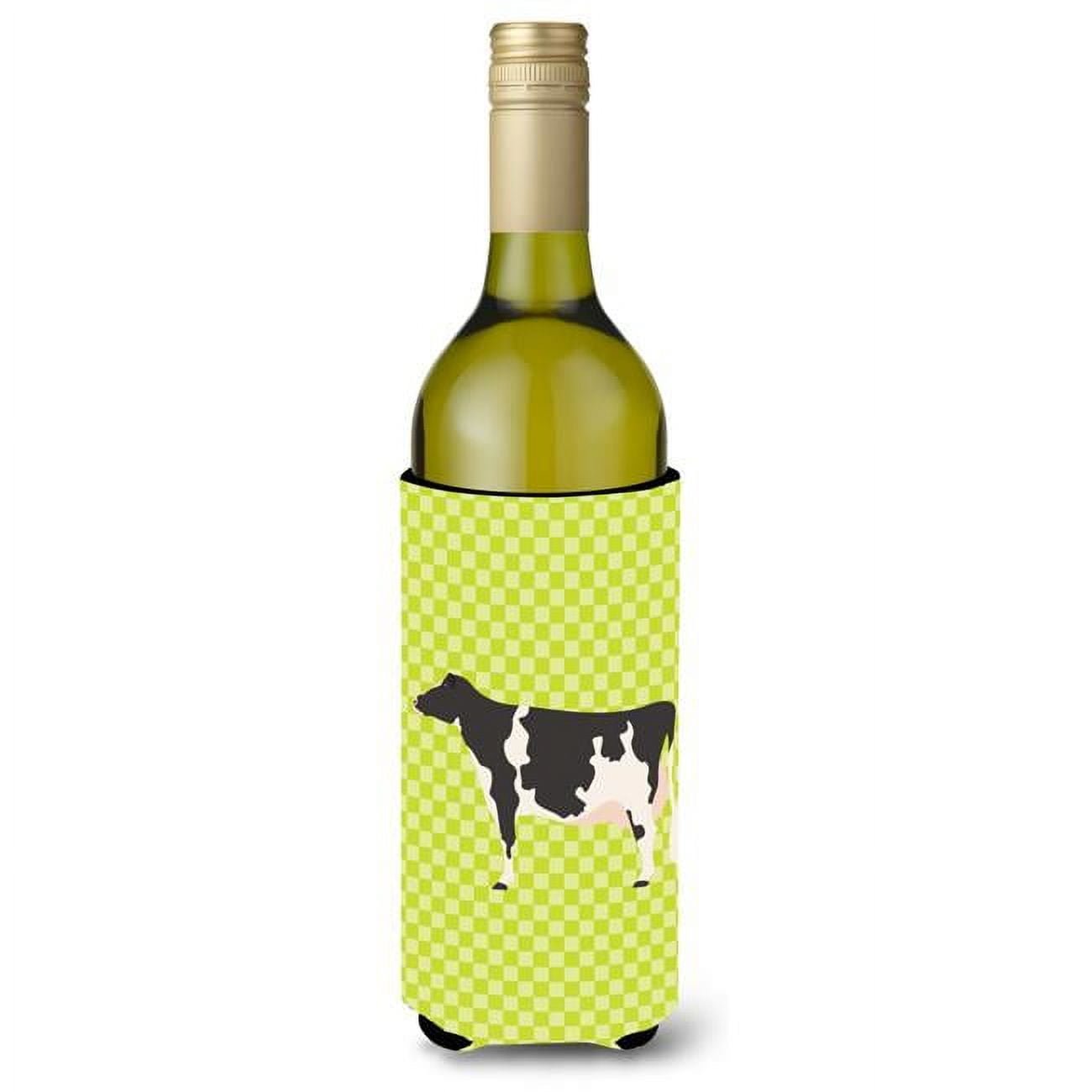 Bb7648literk Holstein Cow Green Wine Bottle Beverge Insulator Hugger