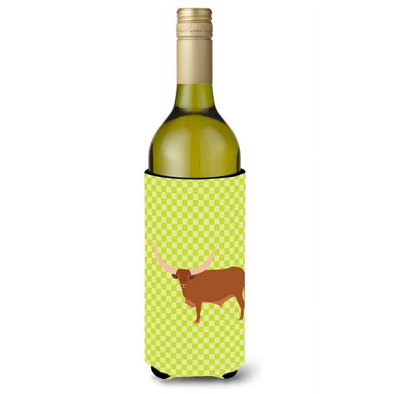 Bb7649literk Ankole-watusu Cow Green Wine Bottle Beverge Insulator Hugger