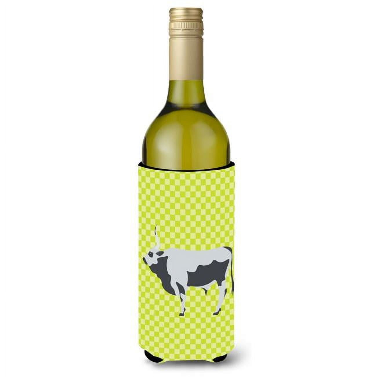 Bb7650literk Hungarian Grey Steppe Cow Green Wine Bottle Beverge Insulator Hugger