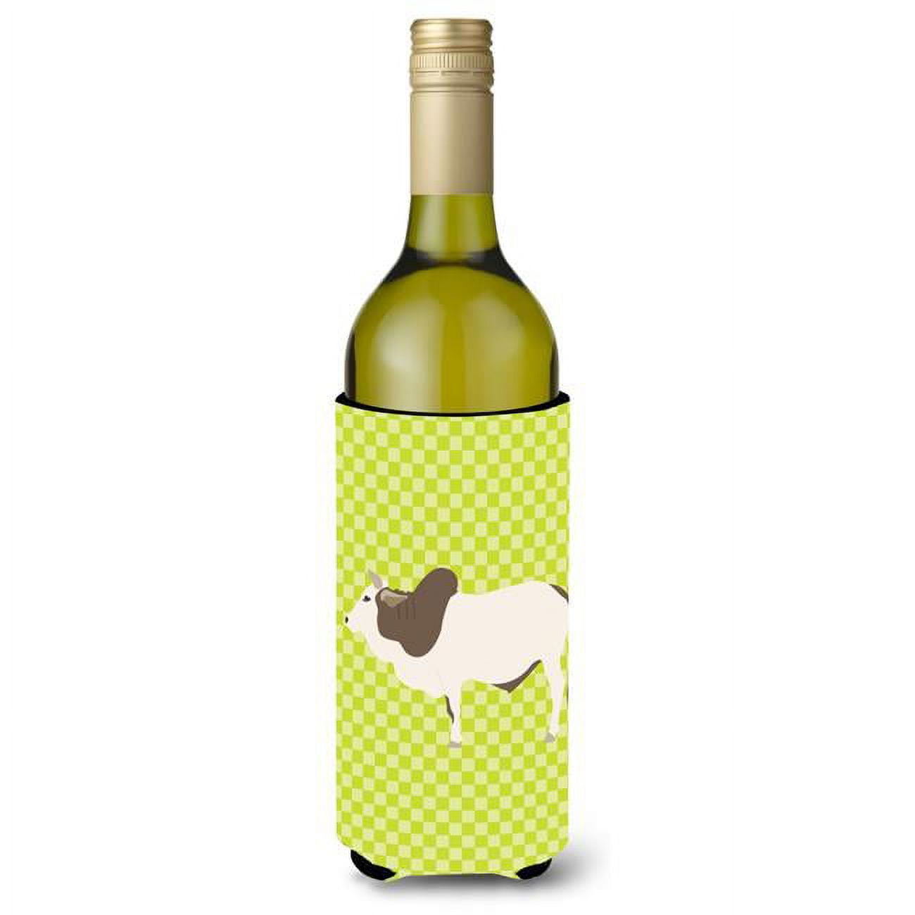 Bb7656literk Malvi Cow Green Wine Bottle Beverge Insulator Hugger