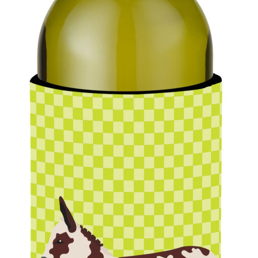 Bb7677literk American Spotted Donkey Green Wine Bottle Beverge Insulator Hugger