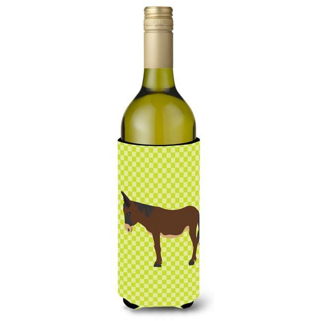 Bb7679literk Zamorano-leones Donkey Green Wine Bottle Beverge Insulator Hugger