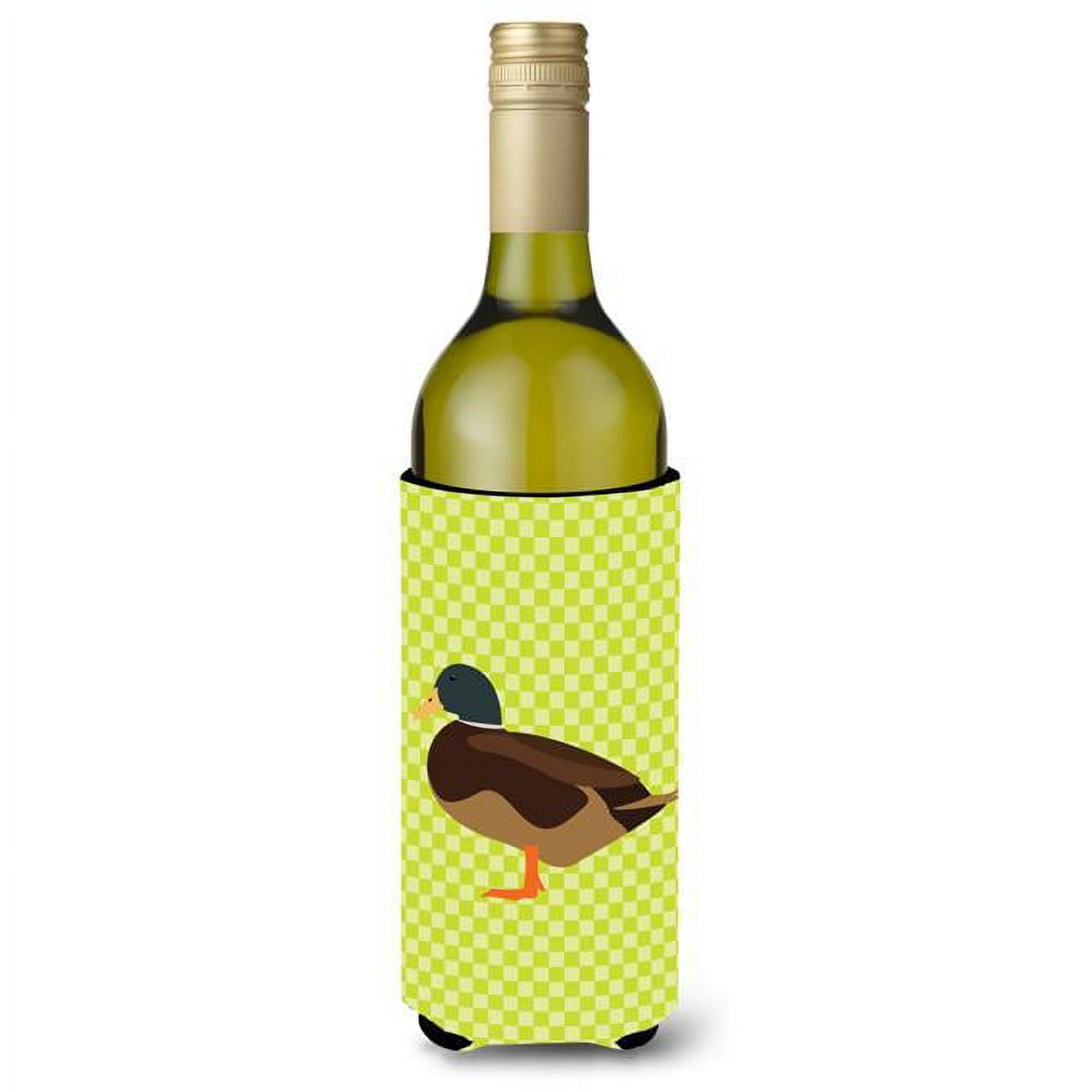 Silver Bantam Duck Green Wine Bottle Beverge Insulator Hugger