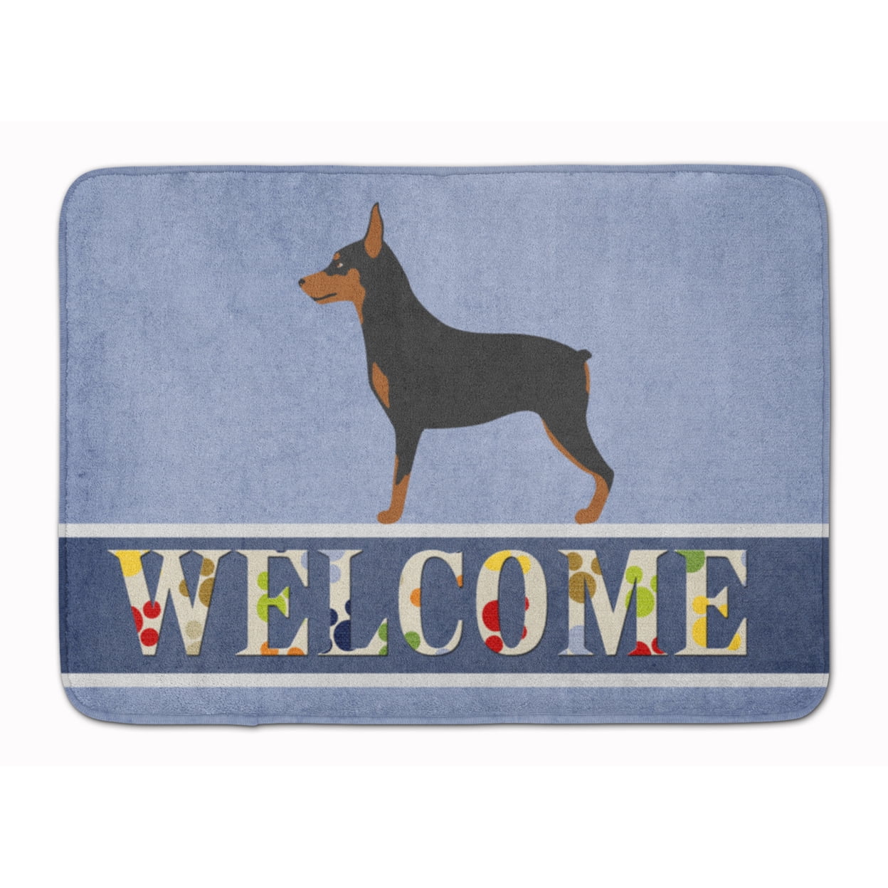 UPC 766191806103 product image for Miniature Pinscher Welcome Machine Washable Memory Foam Mat | upcitemdb.com