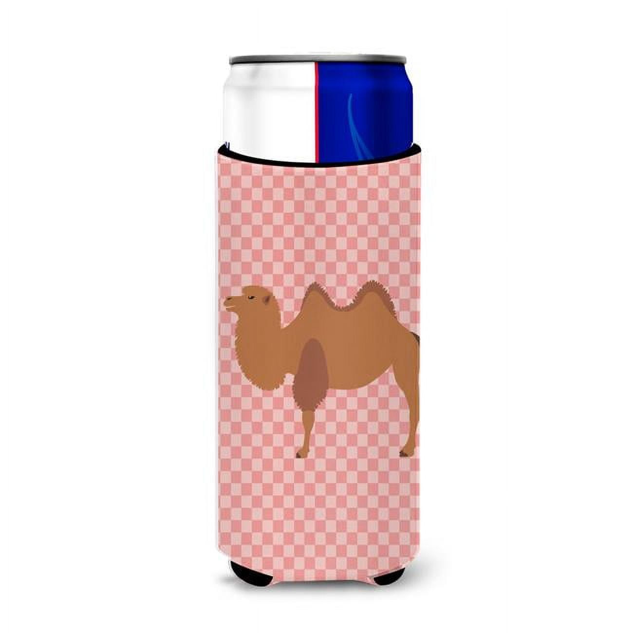 Bb7818muk Bactrian Camel Pink Check Michelob Ultra Hugger For Slim Cans