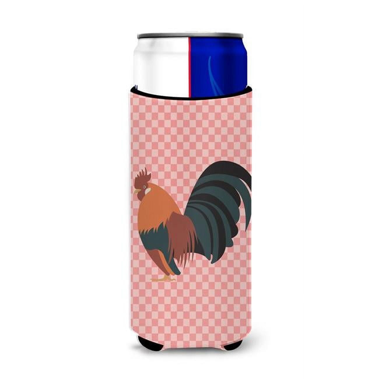 Bb7836muk Dutch Bantam Chicken Pink Check Michelob Ultra Hugger For Slim Cans
