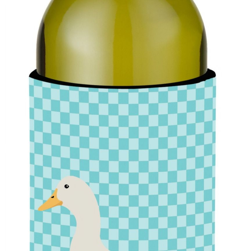 American Pekin Duck Blue Check Wine Bottle Beverge Insulator Hugger
