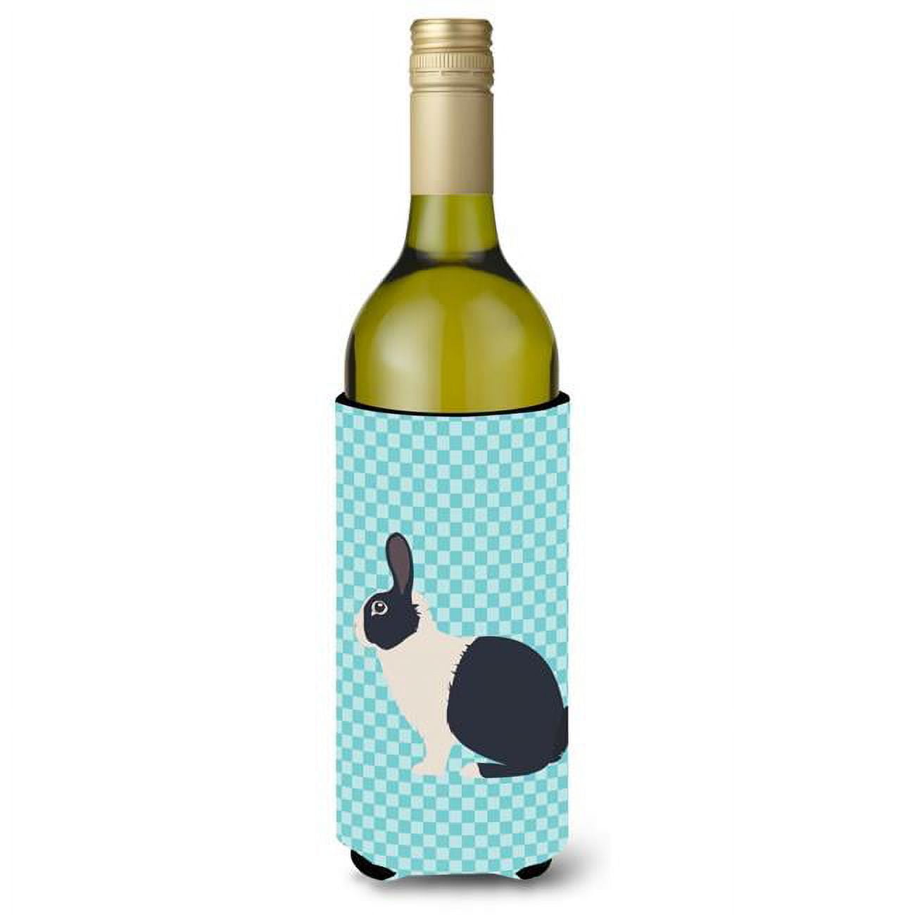 Bb8132literk Dutch Rabbit Blue Check Wine Bottle Beverge Insulator Hugger