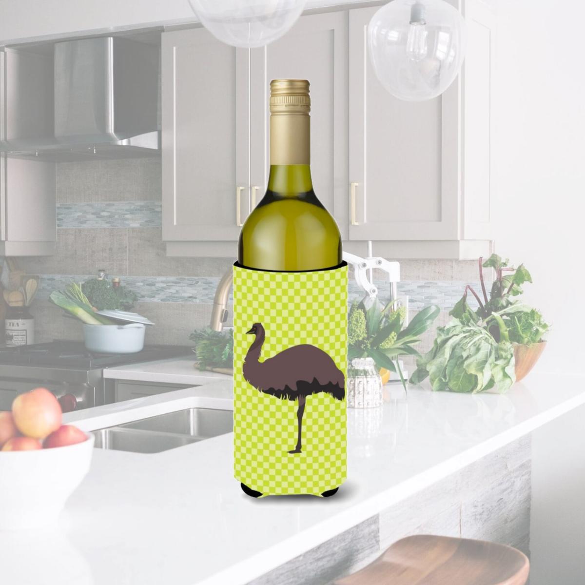 Picture of Carolines Treasures BB7748LITERK Emu Green Wine Bottle Beverge Insulator Hugger