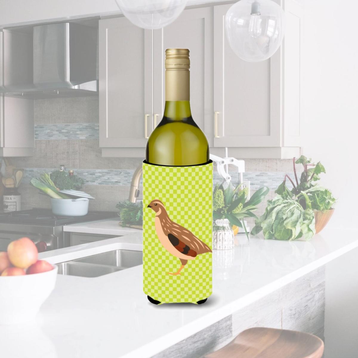 Picture of Carolines Treasures BB7781LITERK Golden Phoenix Quail Green Wine Bottle Beverge Insulator Hugger