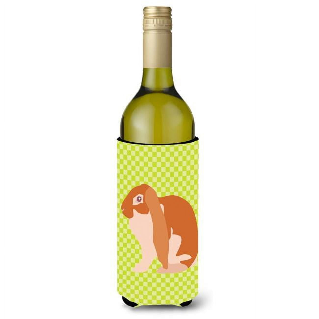 English Lop Rabbit Green Wine Bottle Beverge Insulator Hugger