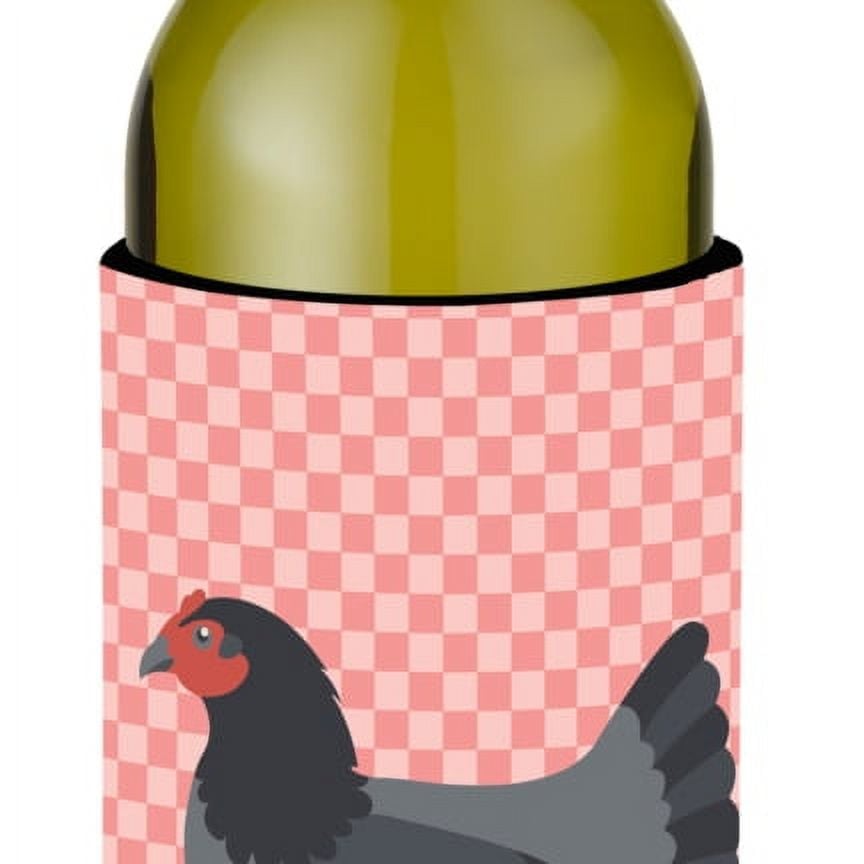 Bb7835literk Jersey Giant Chicken Pink Check Wine Bottle Beverge Insulator Hugger