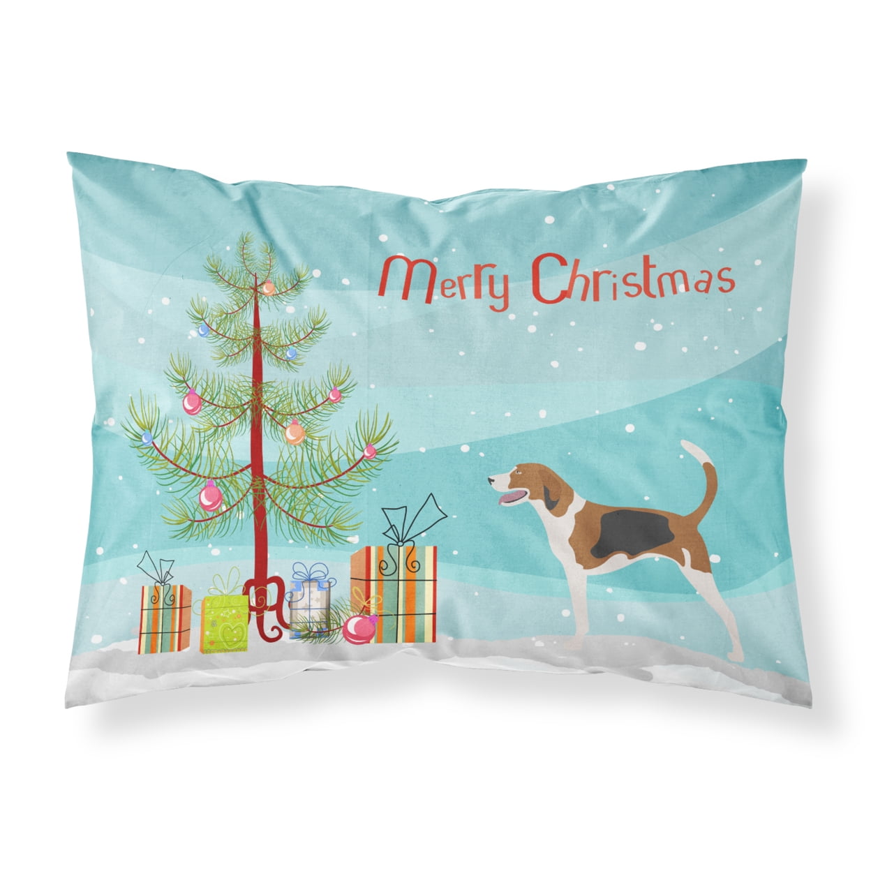 Bb8433pillowcase American Foxhound Christmas Fabric Standard Pillowcase