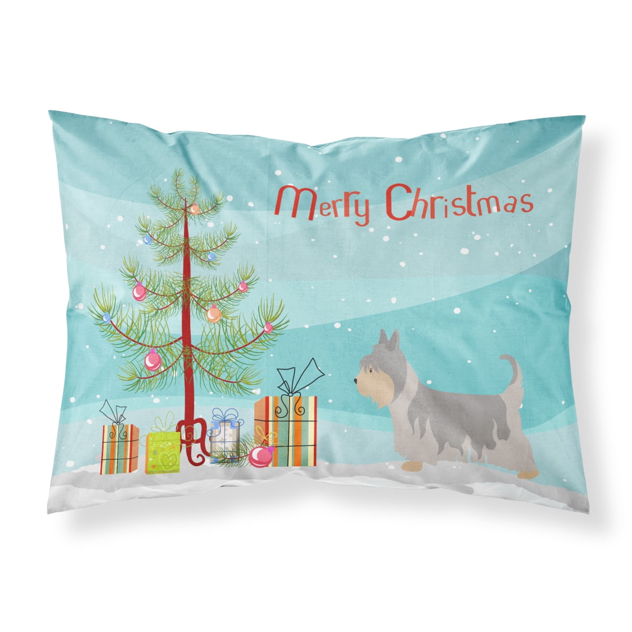 Bb8469pillowcase Australian Silky Terrier Christmas Fabric Standard Pillowcase