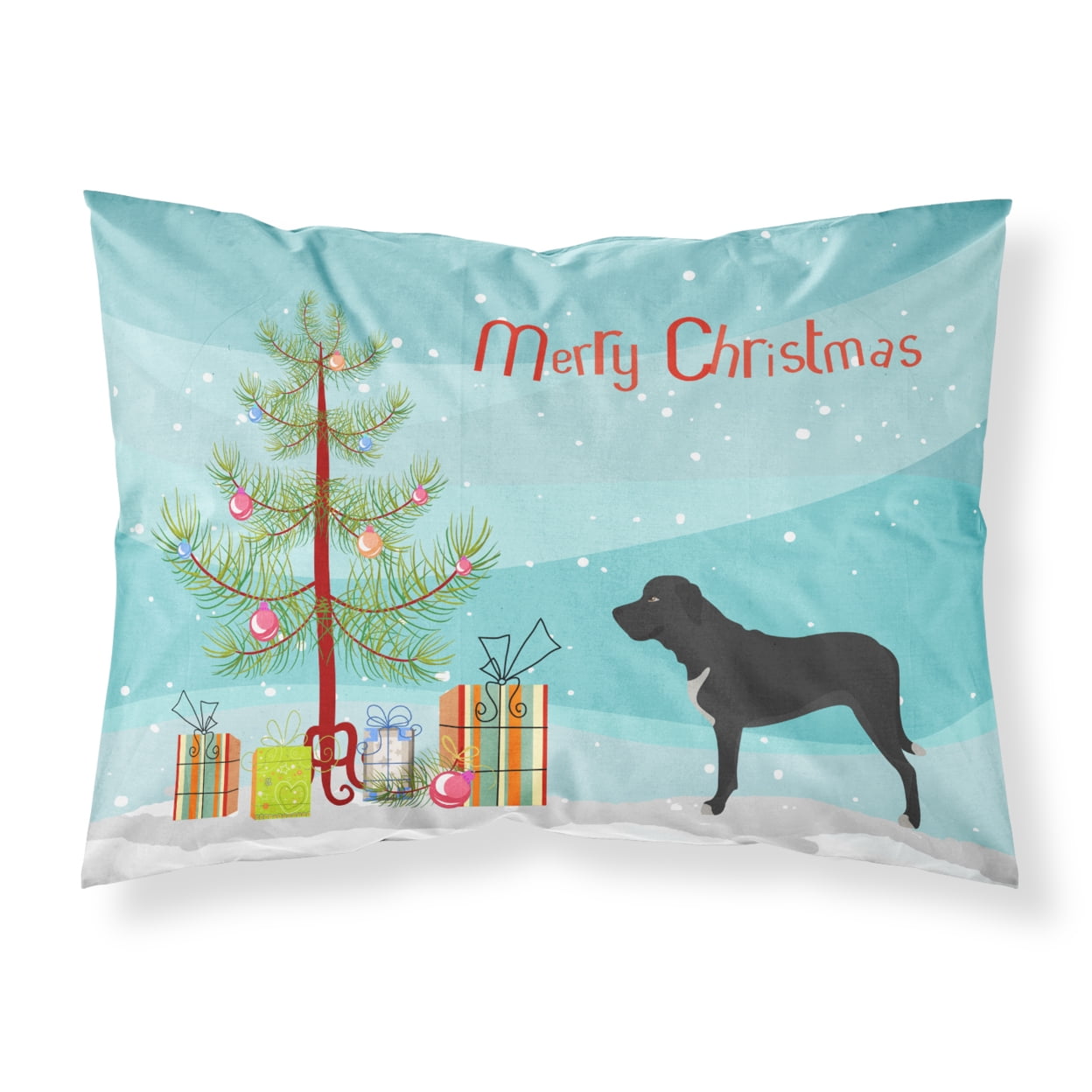 Bb8490pillowcase Broholmer Danish Mastiff Christmas Fabric Standard Pillowcase