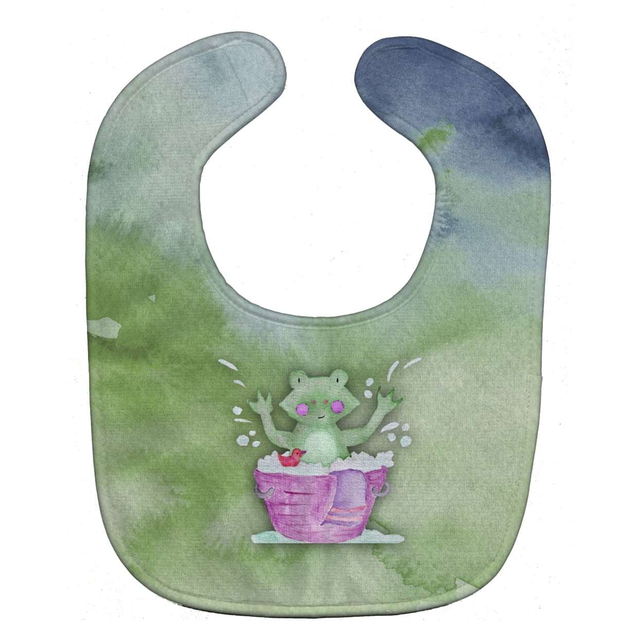 Frog Bathing Watercolor Baby Bib
