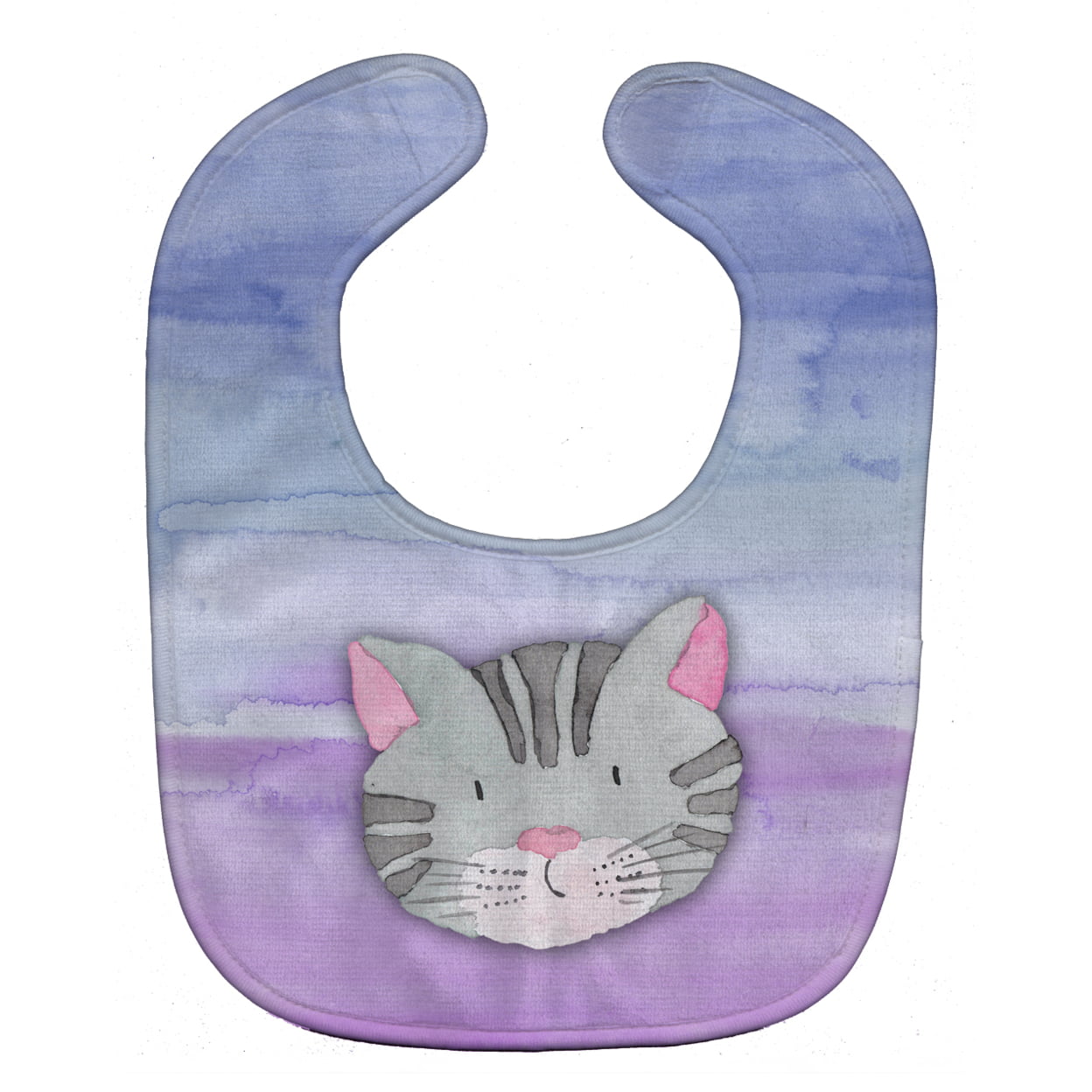 Cat Face Watercolor Baby Bib