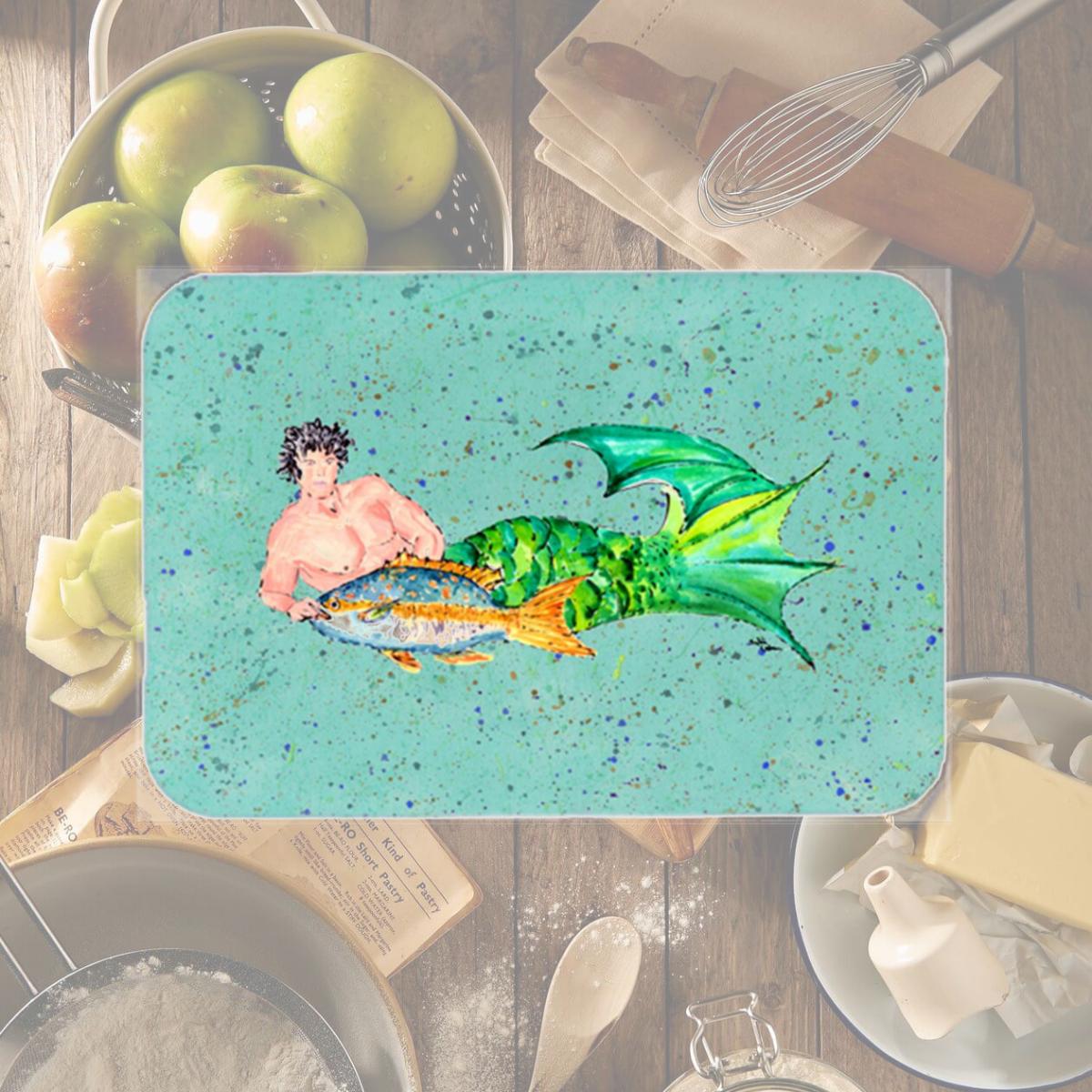 Picture of Carolines Treasures 8345LCB Merman Glass Cutting Board - Large