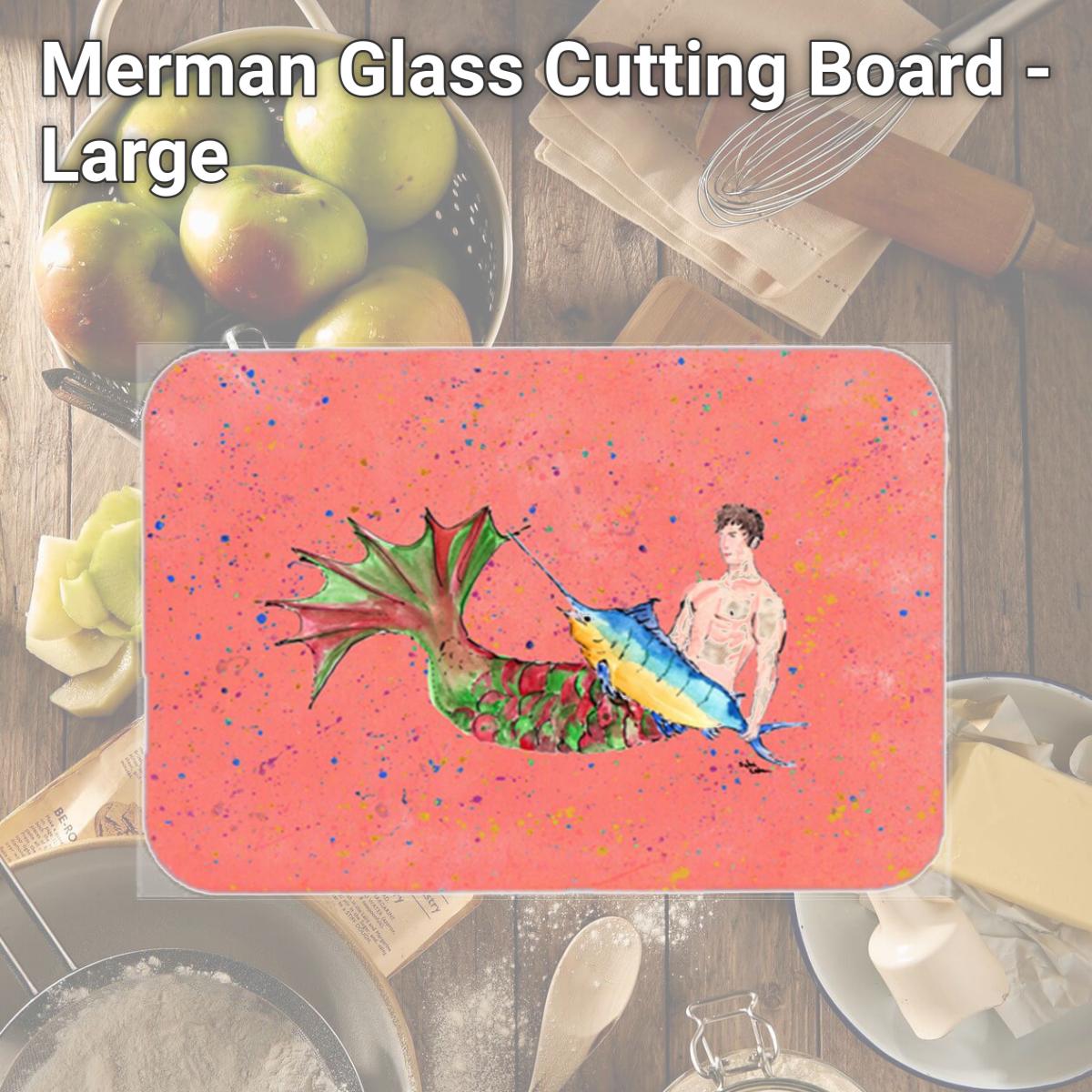 Picture of Carolines Treasures 8348LCB Merman Glass Cutting Board - Large
