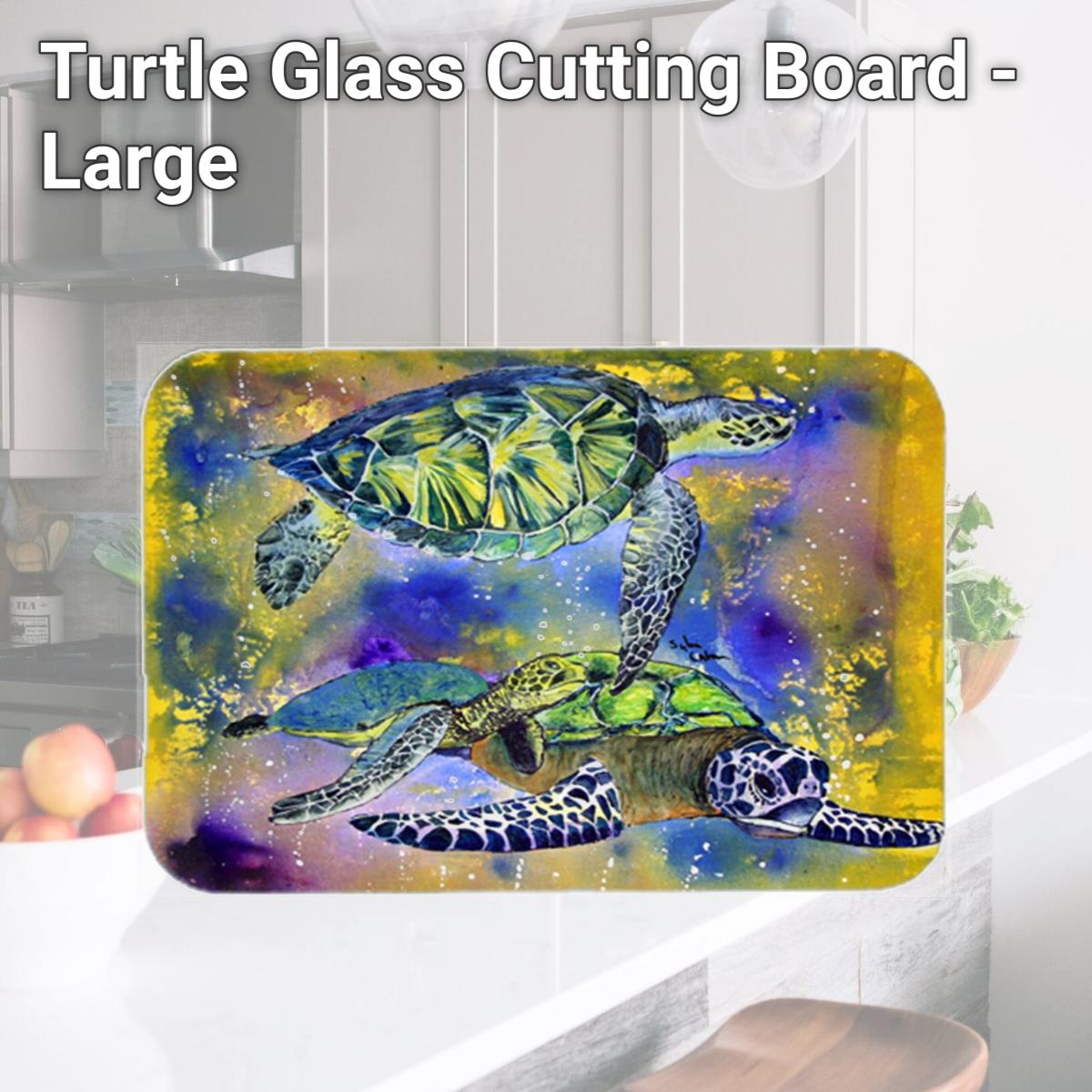Picture of Carolines Treasures 8405LCB Turtle Glass Cutting Board - Large