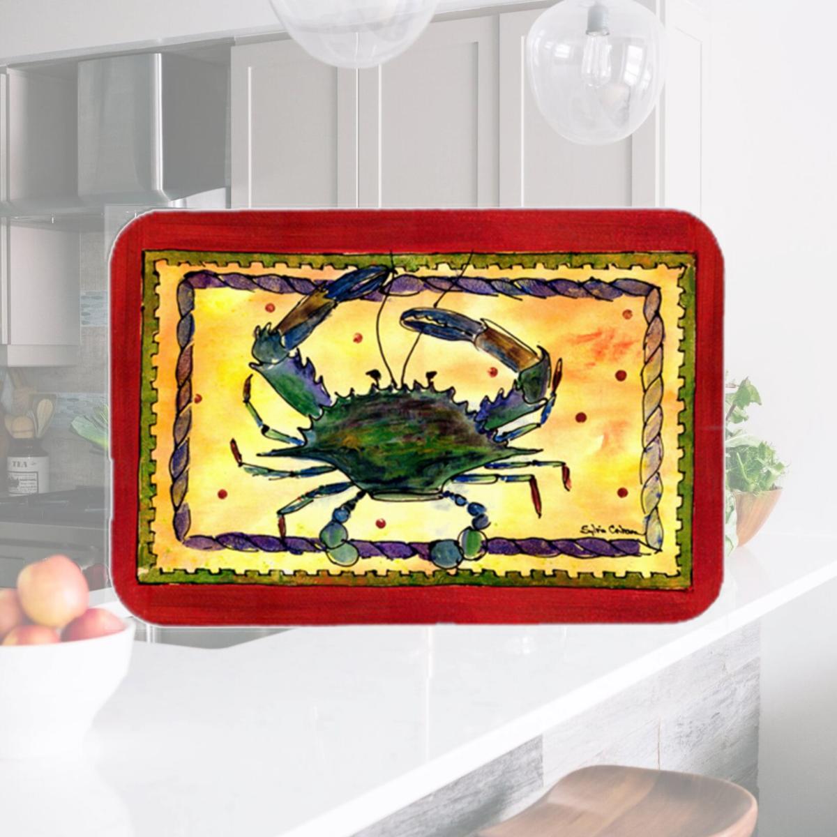 Picture of Carolines Treasures 8058LCB Crab Glass Cutting Board - Large