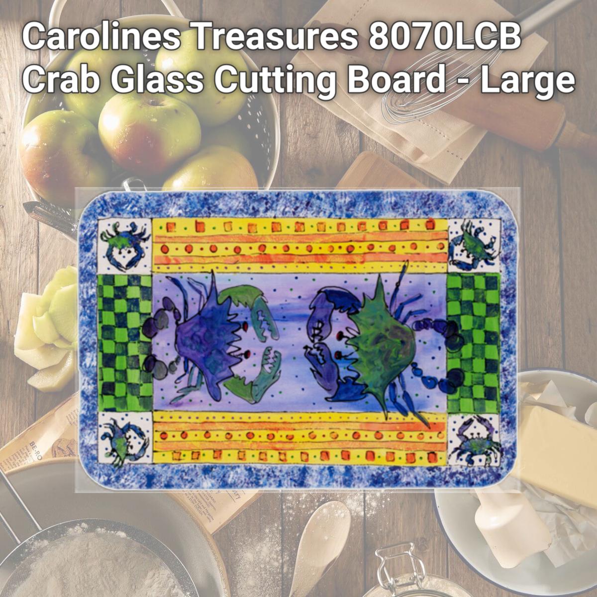 Picture of Carolines Treasures 8070LCB Crab Glass Cutting Board - Large